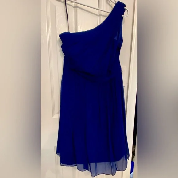 J. Crew Silk Navy Blue One Shoulder dress size 6 - Picture 1 of 6